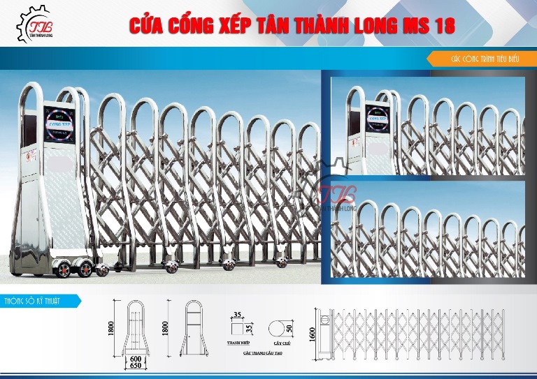 Cổng Xếp Inox MS 18 2