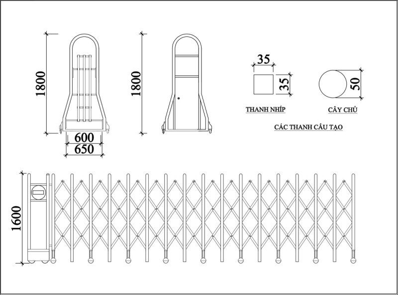 Cổng Xếp Inox MS 18 3